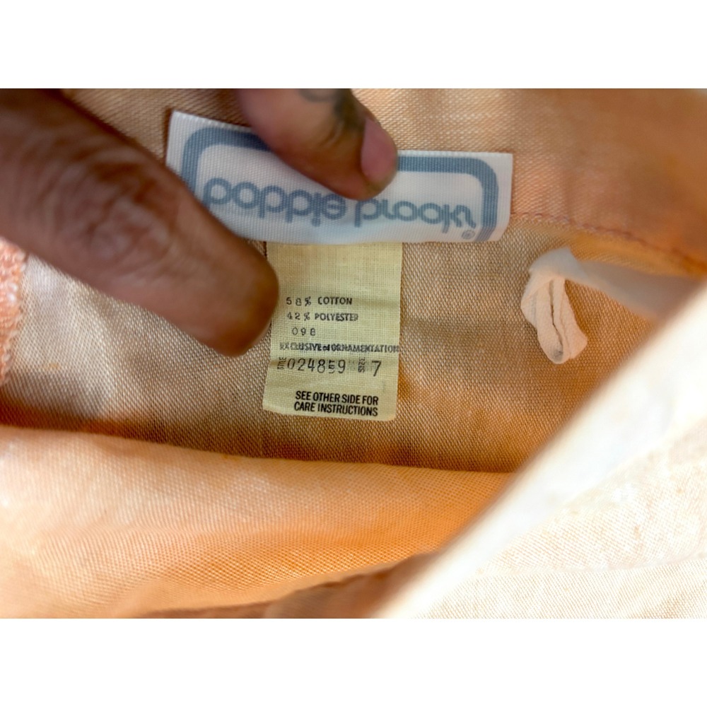 Vintage Bobbie Brooks Peach‎ A-Line Midi Skirt Womens Size 7 Retro Cottagecore - Picture 8 of 12